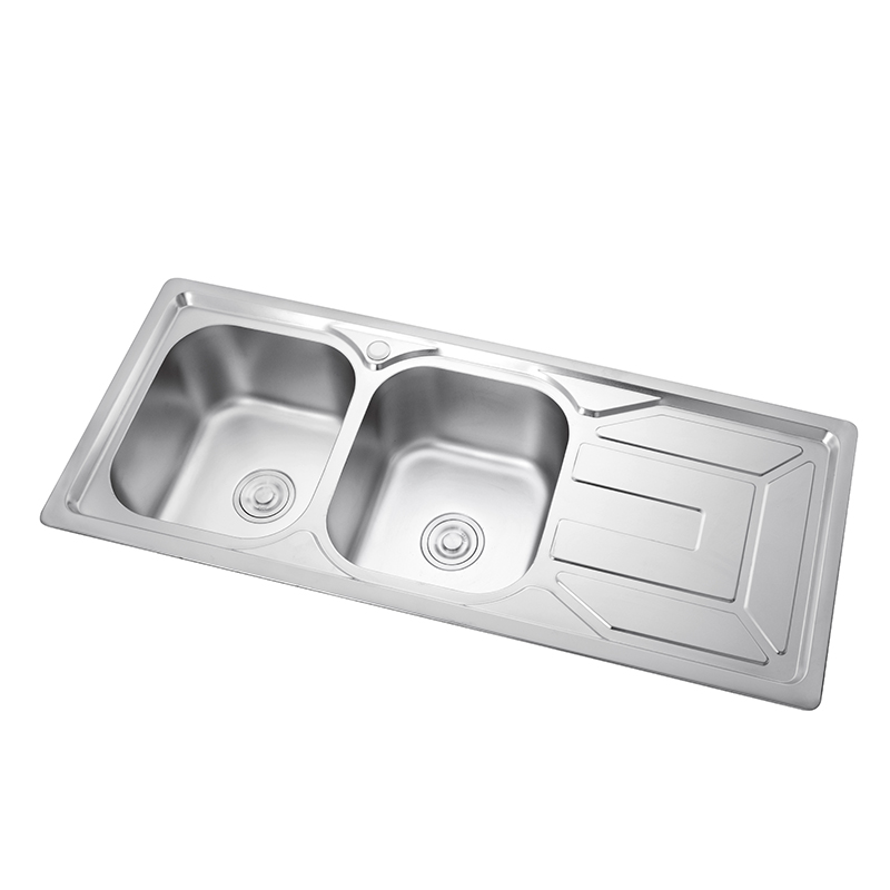 CB12050D-B DOUBLE BOWL SINK WITH DRAINBOARD