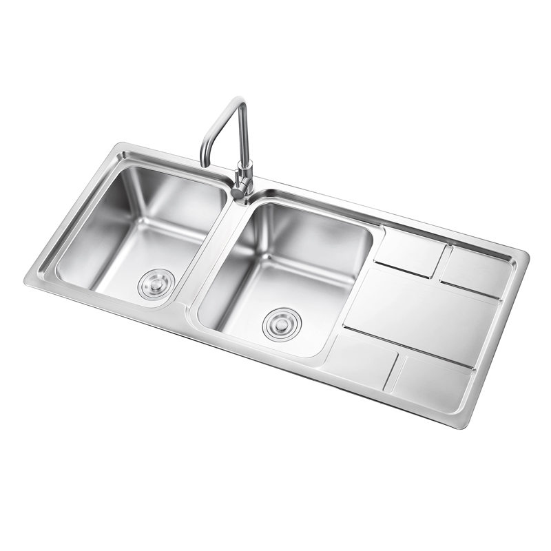 CC12050D Double Bowl Drainboard Sink