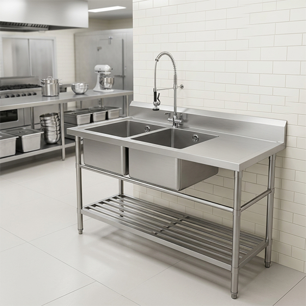 Commercial Sink With Shelf