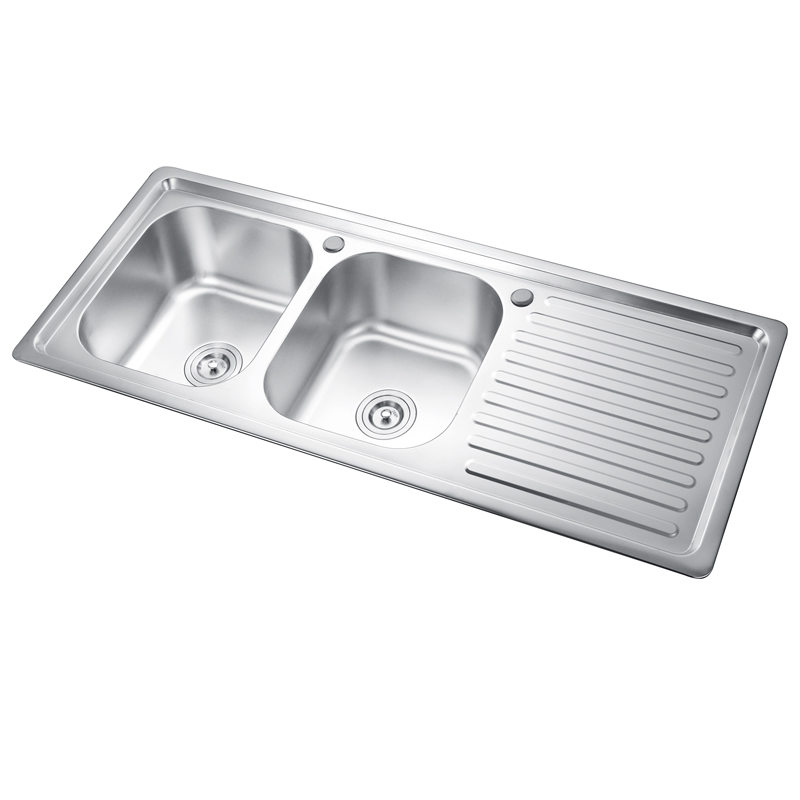 TCJ12050D-E Double Bowl Drainboard Sink