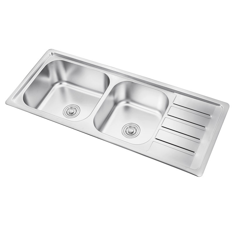 CA12050D Double Bowl Drainboard Sink