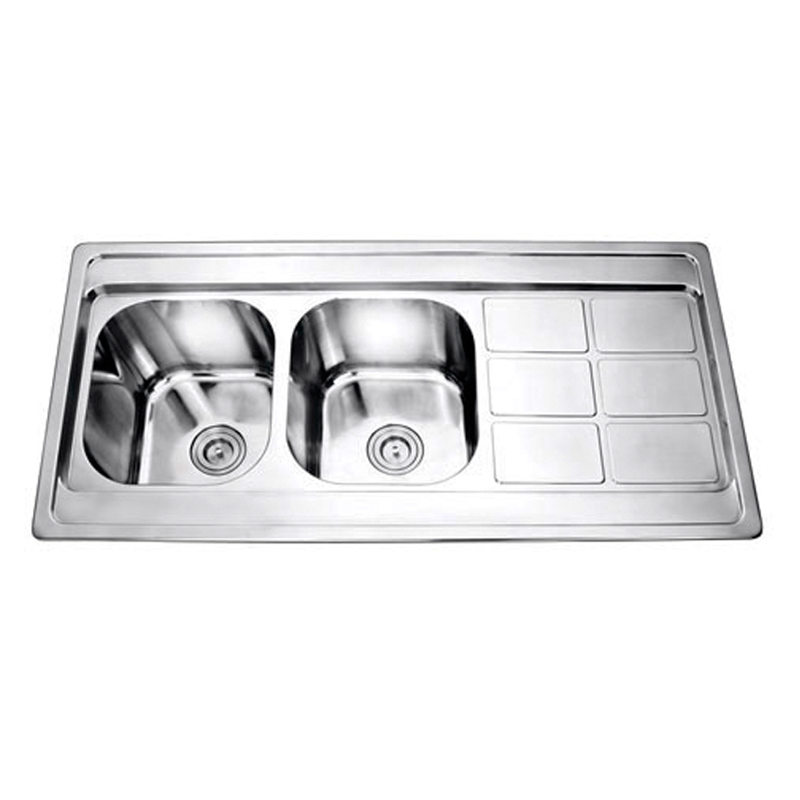 TCT12060D-B Double Bowl Drainboard Sink