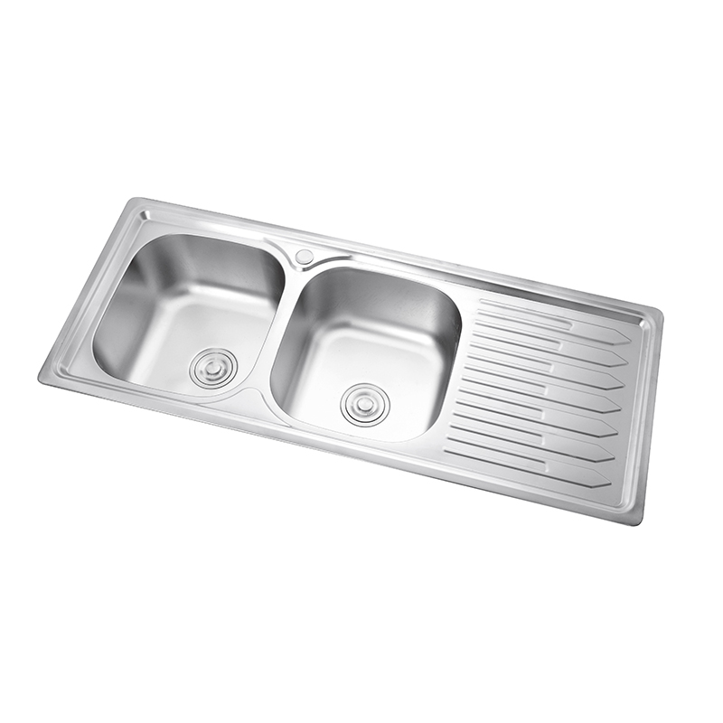 CB12050D-A DOUBLE BOWL SINK WITH DRAINBOARD