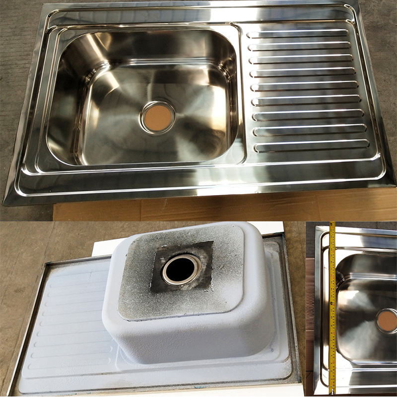 TCT10060S SINGLE BOWL SINK WITH DRAINBOAD