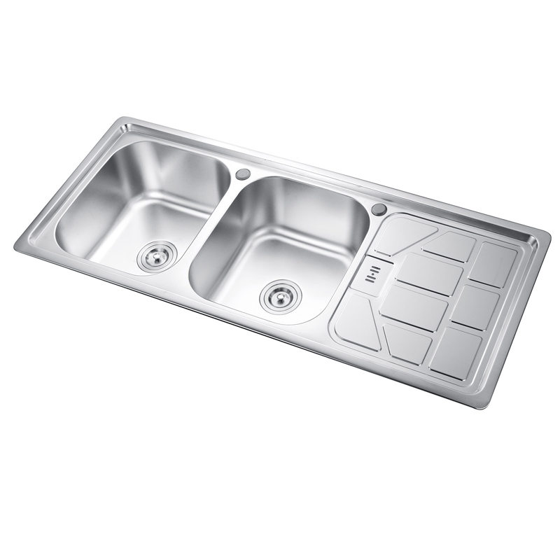 JLD12050A Double Bowl Drainboard Sink