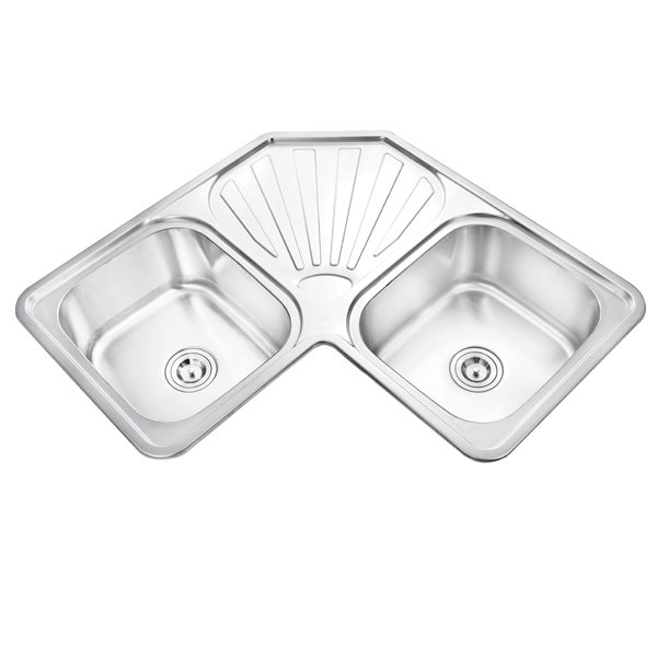 TCT9090D-A Stainless Steel Corner Kitchen Sink